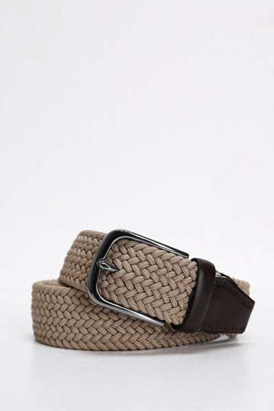 Lufian Karman Men's Knitted Belt Beige