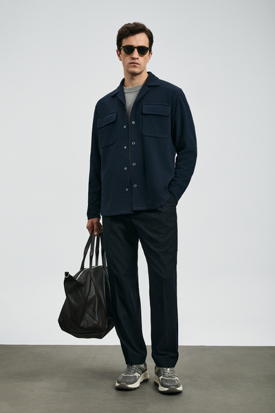 Lufian Ronald Smart Men's Chino Pants Comfort Fit Navy Blue