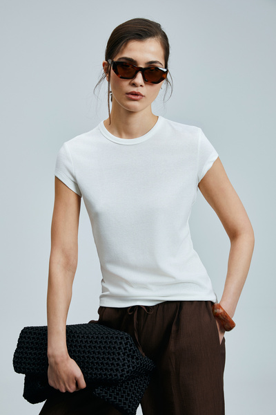 Lufian Tricou Ann pentru femei Off White