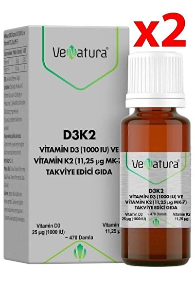 VeNatura Vitamin D31000 Iu Ve Vitamin K2 11,25 Ug Mk-7 2 Adet