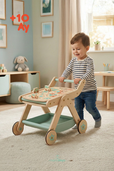 MAMATOYZ Trio Trio Yürüteç Yürümeyardımcısı Aktivite Masası Ahşap | Şehir Ver...