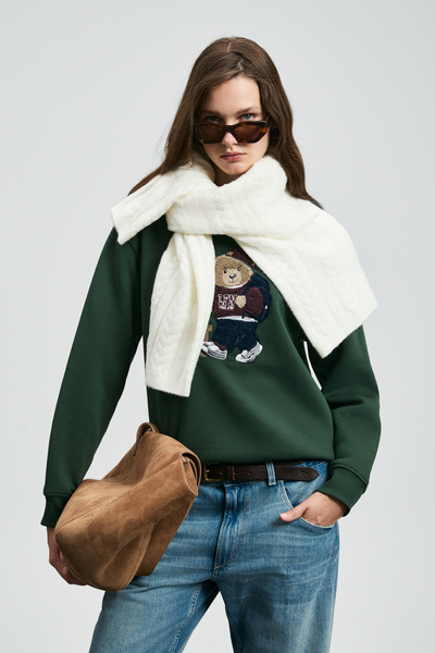 Lufian Diamond Women's Knitted Sweatshirt Green