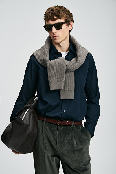 Lufian Ferla Erkek Basic Gömlek Regular Fit Lacivert