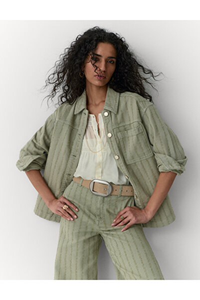 Marks & Spencer Saf Pamuklu Dokulu Denim Gömlek Ceket