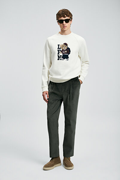 Lufian Ανδρικό παντελόνι Chino Federıc Velvet Comfort Fit Khaki