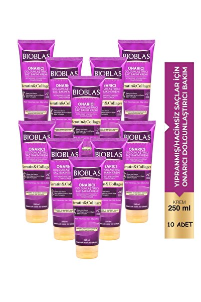 Bioblas Saç Dökülmesine Karşı Bakım Kremi 250ml Collagen&Keratin 10'lu