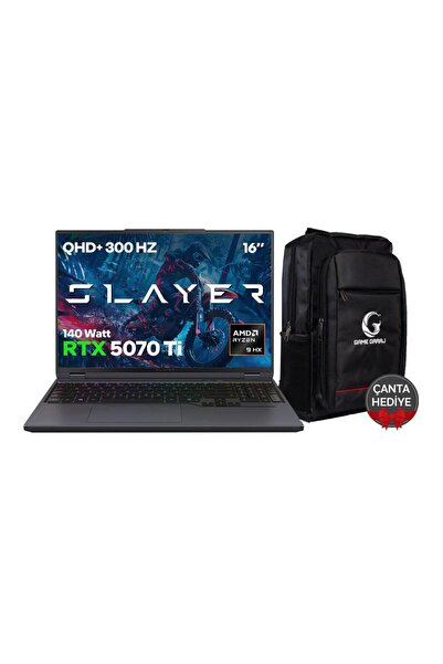 Game Garaj Slayer R9T-5070Ti C2 AMD Ryzen 9 9955HX 64GB RAM 2TB SSD RTX5070Ti 16