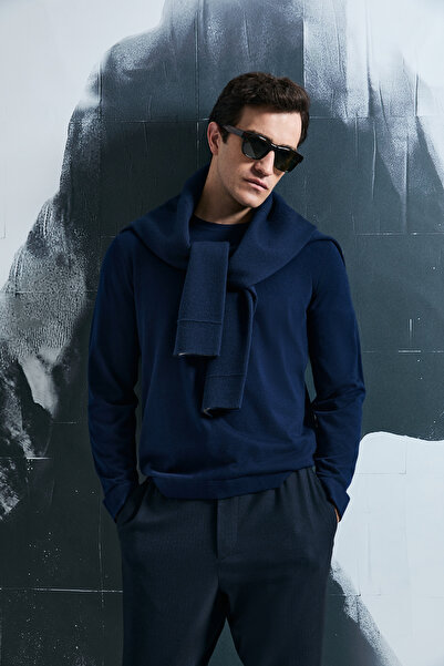 Lufian Dean Men's Sweater Navy Blue