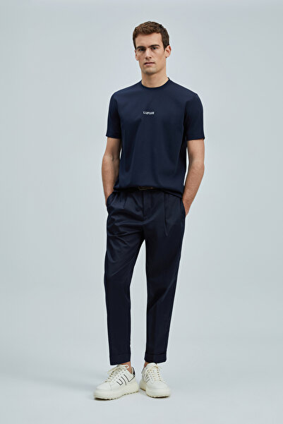 Lufian Marcus Modern Grafik T- Shirt Lacivert