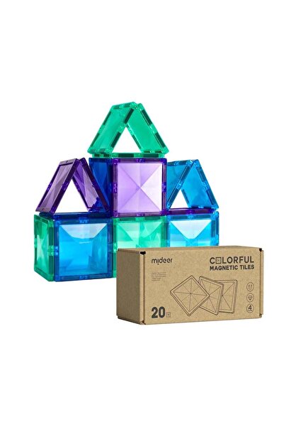 Mideer Renkli Magnetic Bloklar - Soğuk Renkler 20 Parça