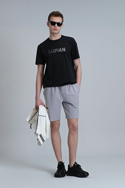 Lufian Μπλε ανδρικό σορτς αθλητικό ανοιχτό γκρι