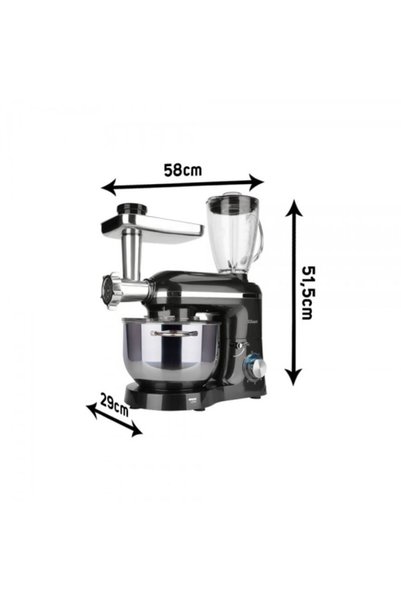 Zilan Mixer, blender si masina de tocat 3 in 1 ZLN1772 Negru, 6+1 nivele, 1400W