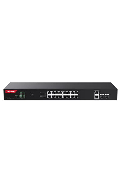 IP-COM Switch cu 16 porturi Gigabit PoE, 2 x RJ45 Gigabit Uplink, 2 x SFP Gig...