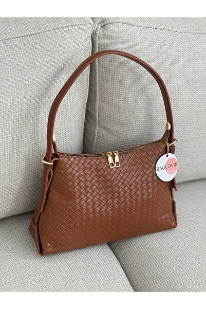 BAGLOVİS AYARLANABİLİR ASKILI ÖRGÜ DESENLİ BAGET TABA KADIN OMUZ ÇANTASI EN30...