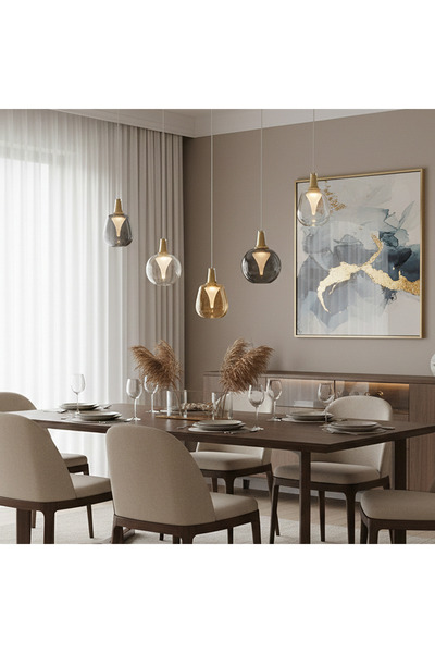 Özcan Aydınlatma 2849-5AS-28 Rustam 5'li Sıralı Sarkıt Mix Mixed