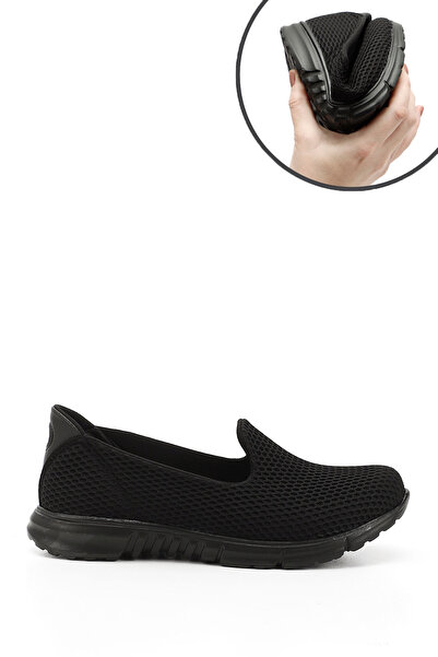 GÖNDERİ(R) Dámské černé úpletové pohodlné tenisky s vložkami z paměťové pěny