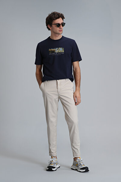 Lufian Tom Smart Erkek Chino Pantolon Slim Fit Bej