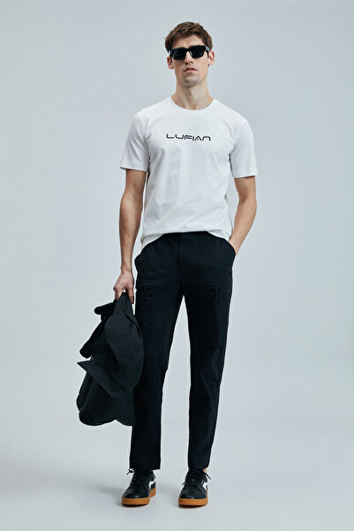 Lufian Fusıon Modern Grafik T- Shirt Beyaz