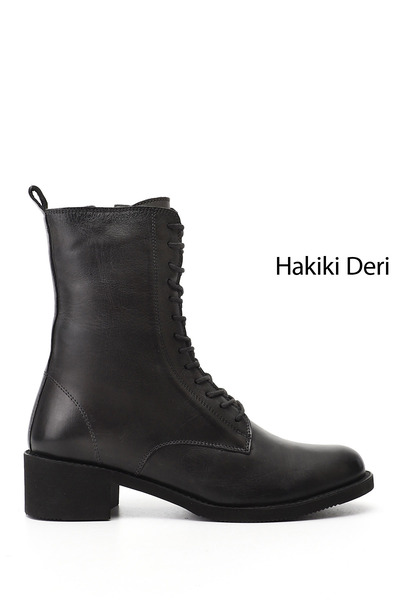 GÖNDERİ(R) Cizme de damă din piele naturală cu fermoar și talpă din cauciuc