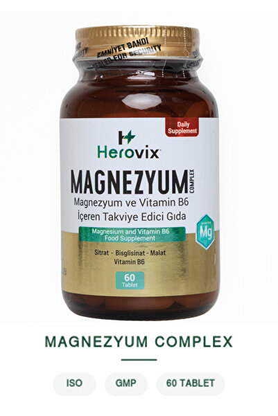 Herovix Magnezyum 3X Complex – Kas Fonksiyonu, Enerji (Malat, Sitrat, Bisglis...