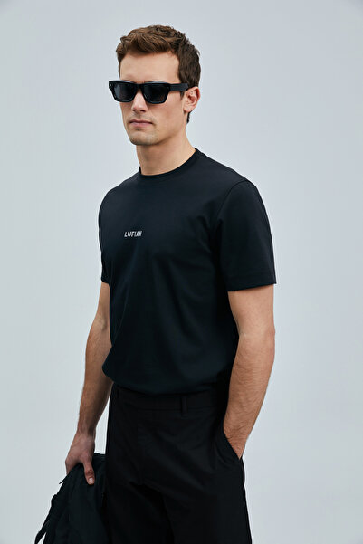 Lufian Tricou Marcus Modern Graphic Negru