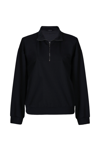 Lufian Γυναικείο πλεκτό φούτερ Navy Blue Galeria