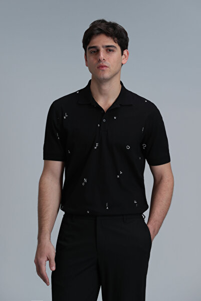 Lufian Ανδρικό μπλουζάκι πόλο Pascal Smart Black