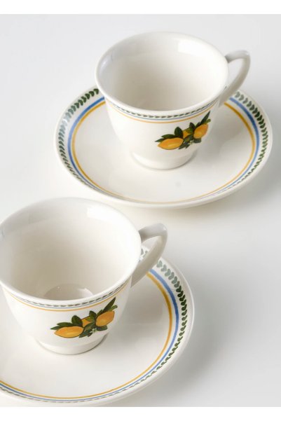 Bella Maison Lemoncello Porcelain 2-Piece Coffee Cup Set (90 cc)