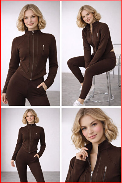 MOODMODA Yüksek Yaka Slim Fit Fermuarlı Ceket