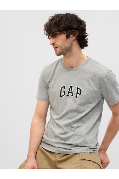 GAP Erkek Gri Logo T-Shirt
