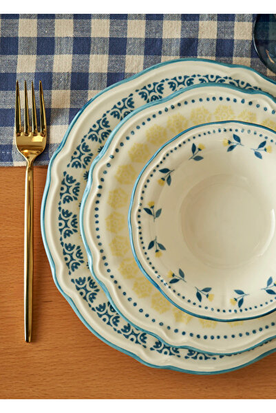 Bella Maison Mabel Stoneware 24 Parça 6 Kişilik Yemek Takımı Mavi