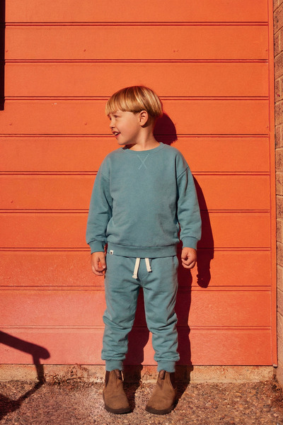 Cigit Basic Karyoka Detaylı Sweatshırt Takım 3-8 Yaş Çağla Yeşil