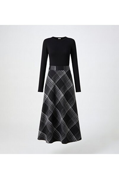 Suedcollection Wool Textured Cashmere Skirt