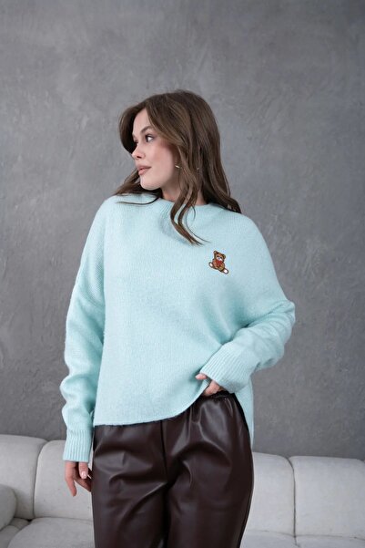 Park Karon Tricotaj pentru femei guler rotund supradimensionat Pulover 227045Sw