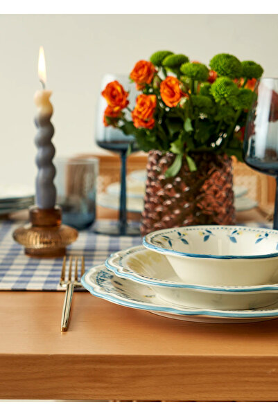 Bella Maison Mabel Stoneware 24 Parça 6 Kişilik Yemek Takımı Mavi