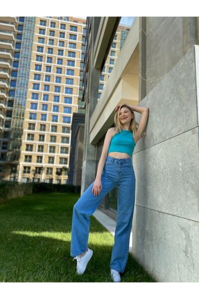 DRC trend جينز أزرق فضفاض للغاية من A.c.a.i.p Palazzo - غير يتلاشى (ساق واسعة)