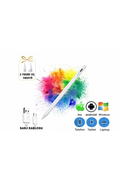 SepetteX Universal Stylus Kalem – iOS / Android / Windows Uyumlu Dokunmatik E...