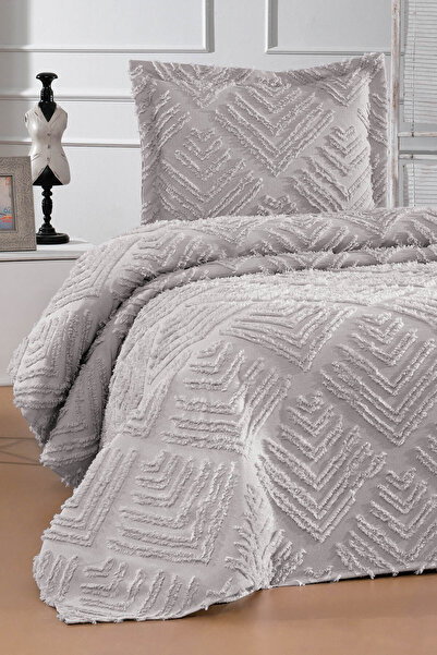 DANTEELHOME Valencia 2-Piece Single Bed Pique Set Gray