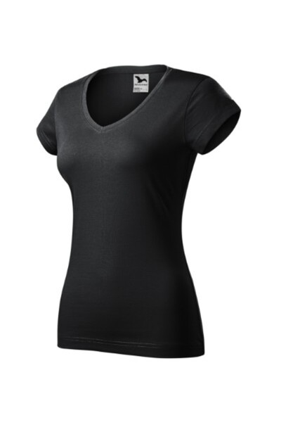 Malfini Tricou damă, croială V-neck, mărimea S, gri abanos
