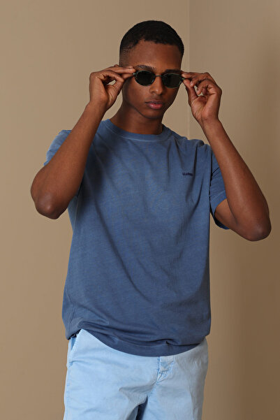 Lufian Sarder Erkek Basic Tişört İndigo