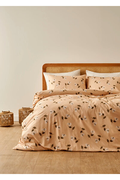 Bella Maison طقم غطاء لحاف مزدوج من القطن 100% من سويفيا، لون بيج (200×220 سم)