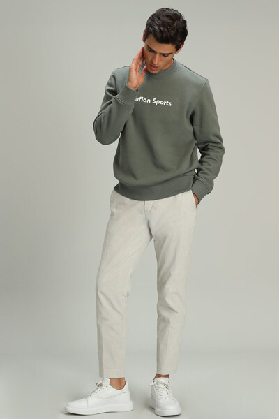 Lufian Sarp Kadife Men's Chino Pants Slim Fit Stone