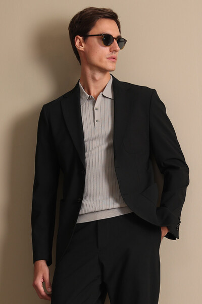 Lufian Jack Sport Men's Blazer Jacket Slim Fit Black