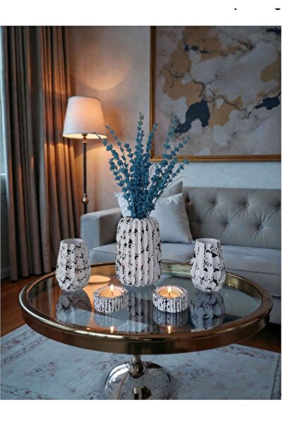 The Motellas 5 Piece Modern Decorative Vase & Candle Holder Set |   Large Siz...