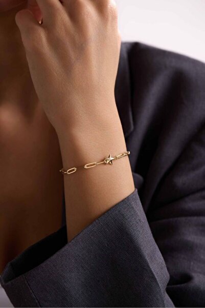 Sembol Gold Altın Yıldız Bileklik 19 cm
