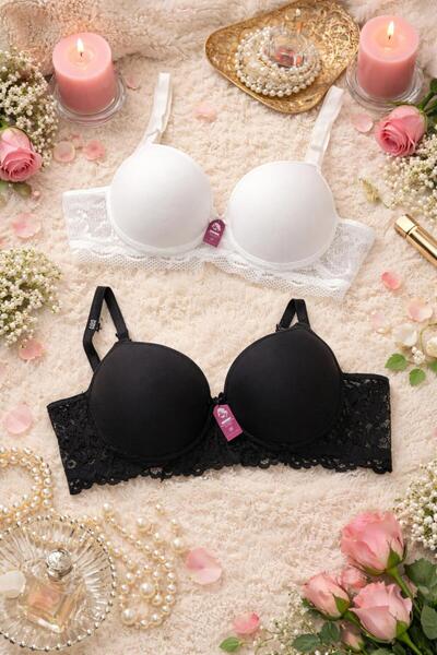 Merzu Women's Size Lace-Covered Underwire Bra