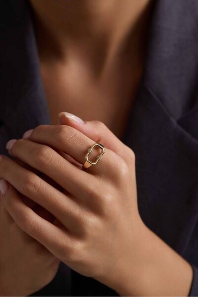 Sembol Gold Rectangle Yüzük