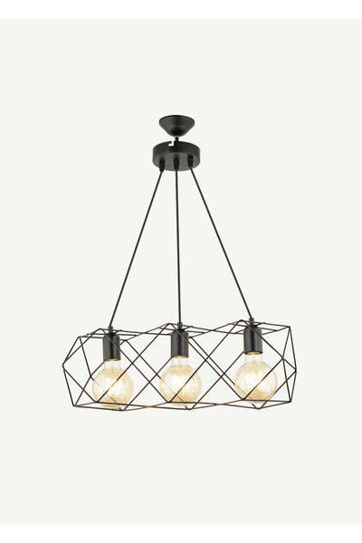 Bella Maison Celine 3'lü Sıralı Sarkıt Avize Siyah (50x90 cm)