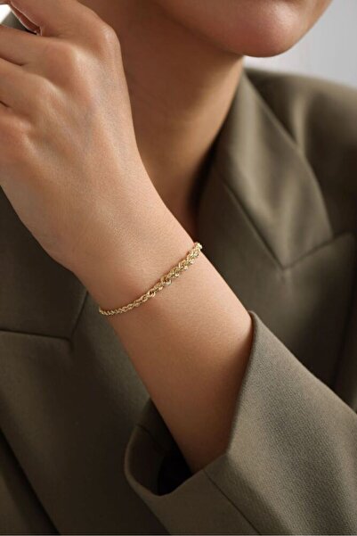 Sembol Gold 14 Ayar Lıght Süzme Halat Bileklik 20 cm