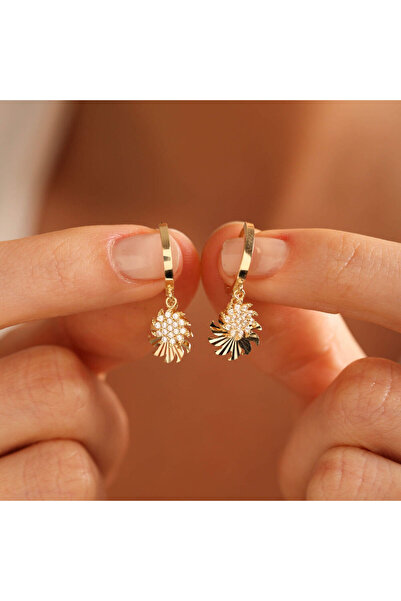 Sembol Gold Altın Güneş Küpe İkili